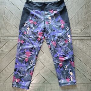 Patagonia Crop Tights Abstract Jungle-Smolder Blue Centered